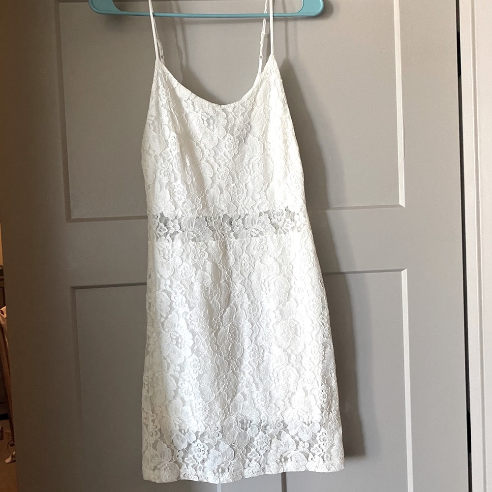 Aqua lace overlay bodycon XS